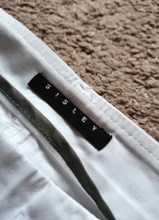 Брюки женские летние sisley белые брюки чинос сатиновые брюки италия штани жіночі котон4 фото