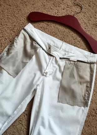 Sisley білі штани чінос сатинові штани італія штани жіночі котон10 фото