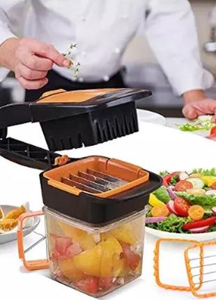 Ручна кухонна овочерізка 5 в 1 nicer dicer quick, ручна скибочка, універсальний подрібнювач овочів3 фото