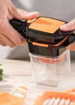 Ручна кухонна овочерізка 5 в 1 nicer dicer quick, ручна скибочка, універсальний подрібнювач овочів5 фото