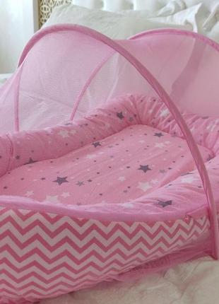 Дитяче переносне складне ліжечко з москітною сіткою portable baby bed, безкаркадне дитяче ліжечко3 фото