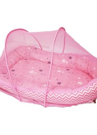 Детская переносная складная кроватка с москитной сеткой portable baby bed, бескаркасная детская кроватка1 фото