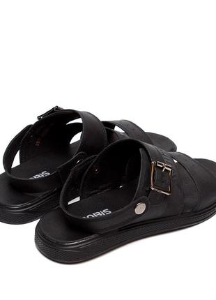 Мужские летние кожаные сандалии wittano black. мужские кожаные шлёпанцы, босоножки черные, мужская обувь3 фото
