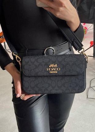 Сумка coach shoulder bag black monogram