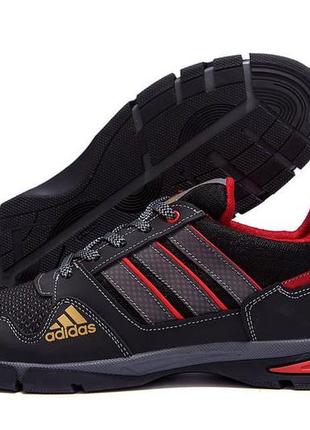 Чоловічі літні кросівки сітка adidas tech flex black, кеди текстильні повсякденні чорні. чоловіче взуття4 фото