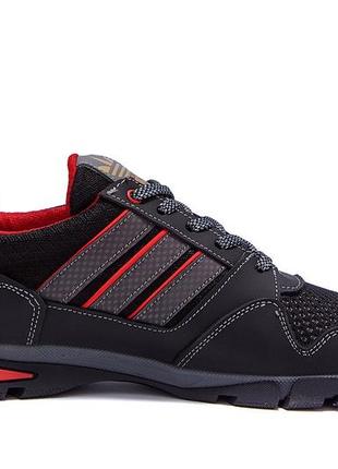 Чоловічі літні кросівки сітка adidas tech flex black, кеди текстильні повсякденні чорні. чоловіче взуття7 фото