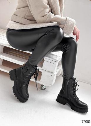 Распродажа натуральные кожаные зимние черные ботинки - берцы 40р.4 фото