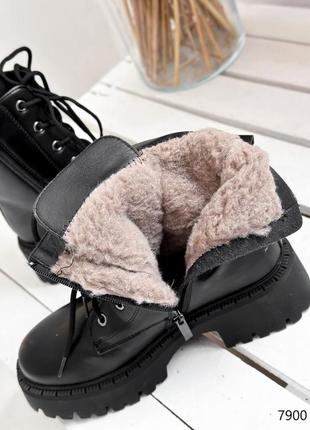 Распродажа натуральные кожаные зимние черные ботинки - берцы 40р.3 фото