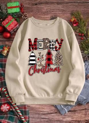 Світшот merry christmas 42-44. бежовий