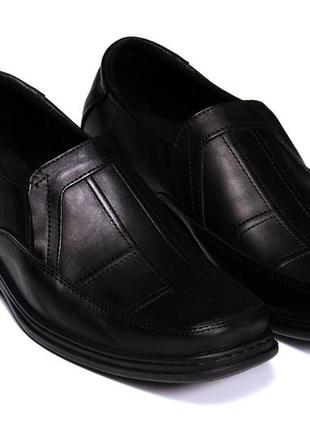 Мужские кожаные туфли черные  leon clasic shoes, мужские демисезонные повседневные. мужская обувь2 фото