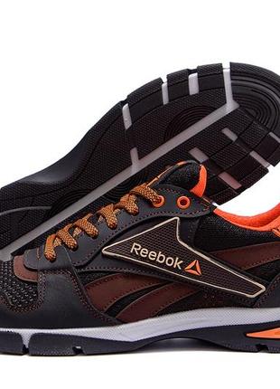 Мужские летние кроссовки сетка reebok (рибок) street style brown, туфли, кеды коричневые, летняя мужская обувь6 фото