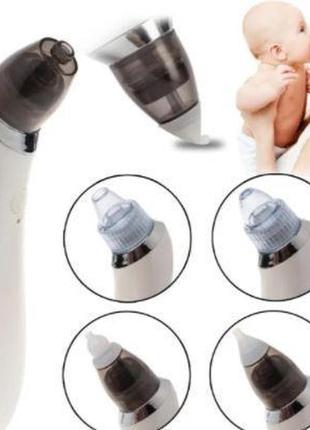 Аспіратор електронний назальний infant electric nasal absorber білий, дитячий соплевідсмоктувач для очищення носа2 фото