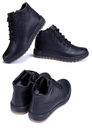 Чоловічі зимові шкіряні черевики е-series new line, чоботи, кросівки чоловічі зимові чорні, спортивні черевики