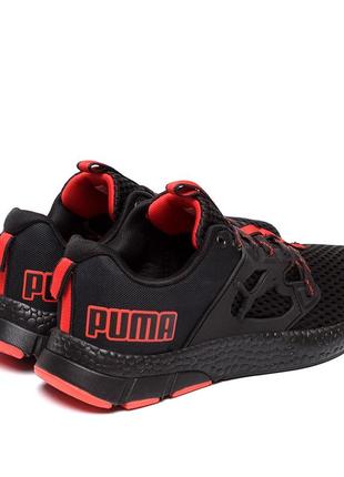 Мужские летние кроссовки сетка puma пума black, мужские туфли текстильные, кеды черные, летняя мужская обувь3 фото