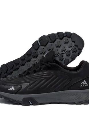 Мужские кожаные кроссовки adidas (адидас) originals ozelia black, кеды мужские черные. мужская обувь2 фото