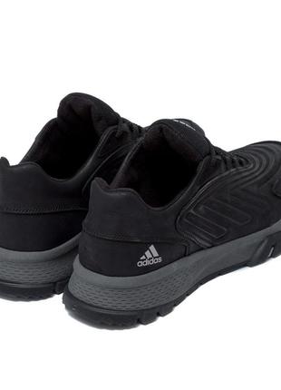 Мужские кожаные кроссовки adidas (адидас) originals ozelia black, кеды мужские черные. мужская обувь5 фото