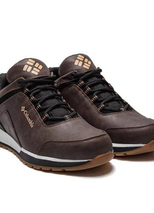Мужские кожаные кроссовки colum chocolate, спортивные мужские туфли, кеды коричневые. мужская обувь2 фото