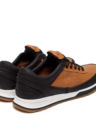 Мужские кожаные летние кроссовки, перфорация e-series classic brown, туфли, кеды коричневые, мужская обувь3 фото