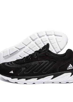 Мужские летние кроссовки сетка adidas (адидас) originals ozelia black, текстильные кеды черные, мужская обувь3 фото