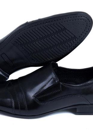 Мужские  кожаные туфли ava de lux, черные мужские демисезонные повседневные. мужская обувь6 фото
