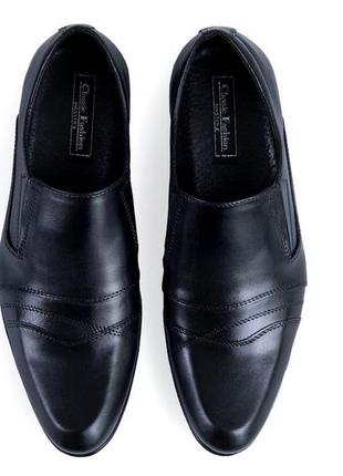 Мужские  кожаные туфли ava de lux, черные мужские демисезонные повседневные. мужская обувь2 фото