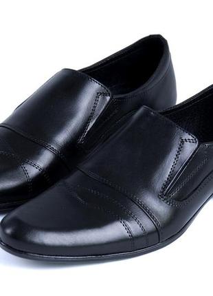 Мужские  кожаные туфли ava de lux, черные мужские демисезонные повседневные. мужская обувь3 фото