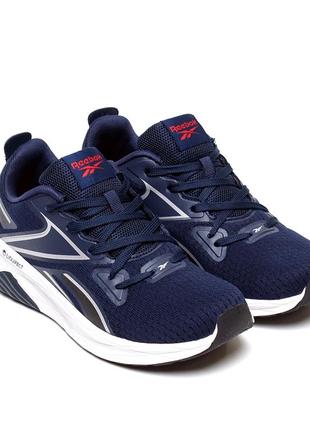 Мужские летние кроссовки сетка reebok blue (рибок), мужские туфли текстильные, кеды синие, мужская обувь3 фото