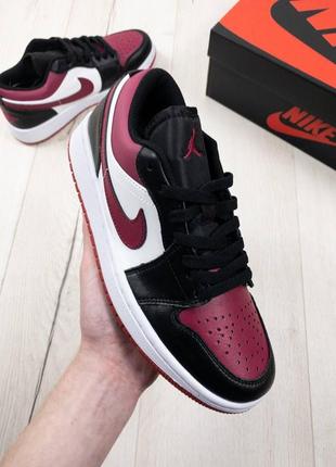 Женские повседневные кроссовки nike air jordan 1 low burgundy, женские кеды найк эир джордан, женская обувь