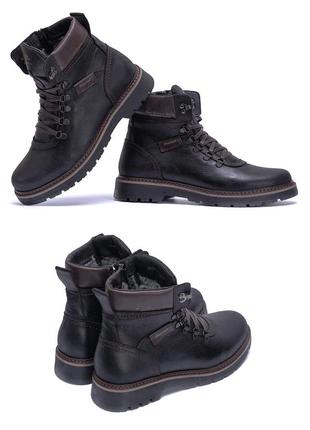Мужские зимние кожаные ботинки zg black military style, сапоги, кроссовки мужские черные, спортивные ботинки