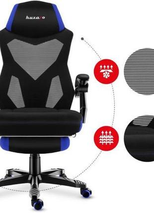 Комп'ютерне крісло для геймера huzaro combat 3.0 чорне grey-mesh8 фото