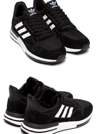 Мужские кроссовки сетка adidas (адидас) black, мужские туфли текстильные, кеды черные, мужская обувь