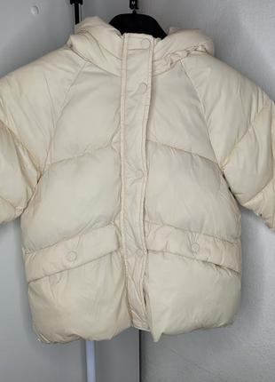 Стеганая стеганая куртка пуховик зимняя зара6 фото