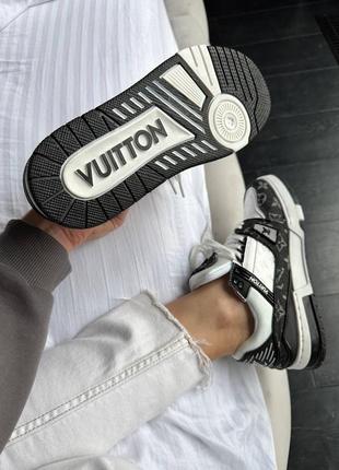 Жіночі кросівки louis vuitton trainer sneaker white / black луі вітон сникерси кеди5 фото