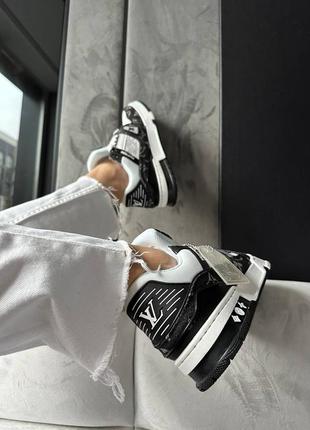 Жіночі кросівки louis vuitton trainer sneaker white / black луі вітон сникерси кеди6 фото