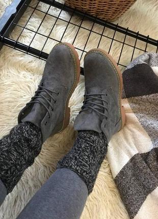 Замшевые зимние классические женские ботинки на шнуровке ,каблуке кирпичике на меху , 36, 37 рр3 фото