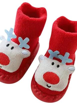 Детские новогодние сапожки олени на 9-18 месяцев