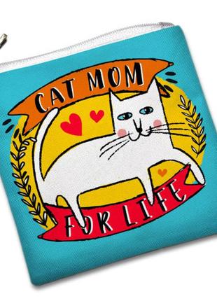 Косметичка квадратна basic cat mom for life2 фото