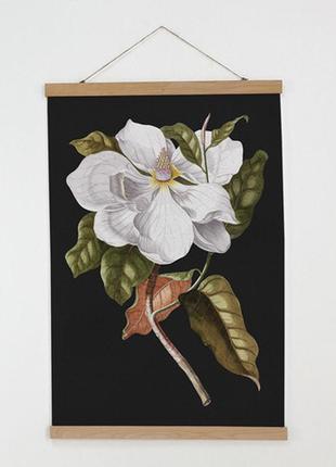 Тканевый постер белый цветок