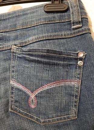 Pimkie брендовые капри джинсовые бриджи синие средней плотности котон слегка зауженные женские7 фото