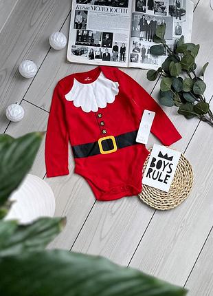 Новогодний боди санта 12-18 месяцев