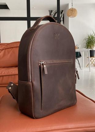 Рюкзак кожаный темно-коричневый винтаж groove l1 фото