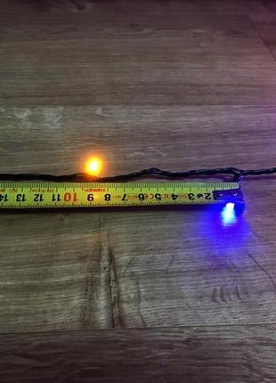 Сказочная разноцветная гирлянда 50 м / 500 led на зеленой проволоке