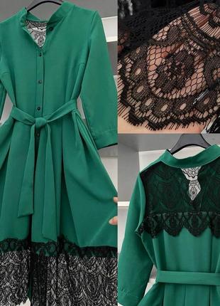 Романтичное платье с кружевом💚