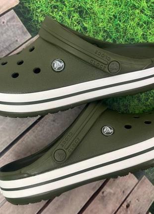 Сабо кроксы crocs crocband army green все размеры в наличии