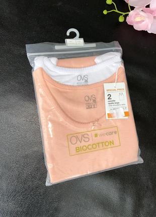 Комплект маек, в упаковке / бренд: ovs\pal размер: 170 см. персикового +белого цветов