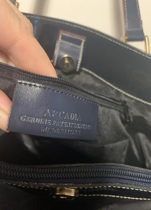 Итальянская сумка-шоппер (лаковая кожа+кожа) бренд arcadia5 фото