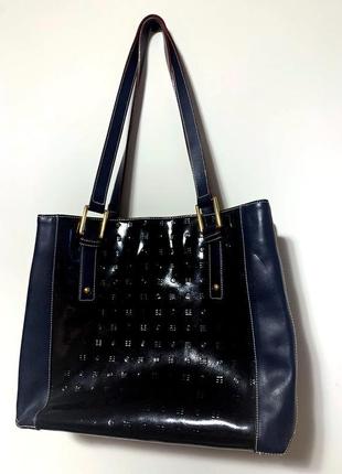 Итальянская сумка-шоппер (лаковая кожа+кожа) бренд arcadia1 фото