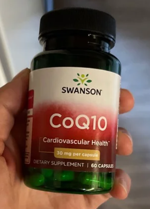 Коэнзим q10, 30 мг, 60 капсул. бад американского производителя swanson.