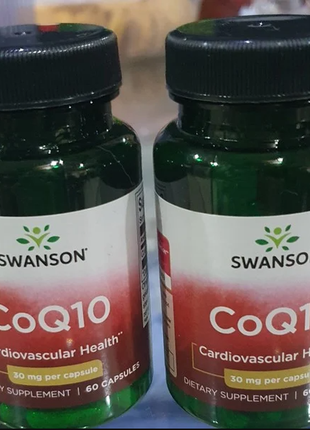 Коэнзим q10, 30 мг, 60 капсул. бад американского производителя swanson.