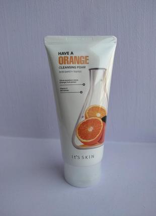 Пенка для умывания с экстрактом апельсина it's skin orange5 фото